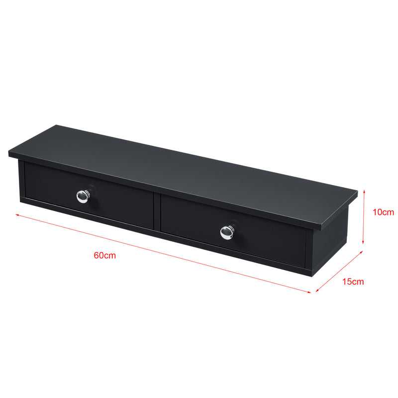 Maatschets Wandplank Geeste met 2 lades 60x15x10 cm [en.casa]