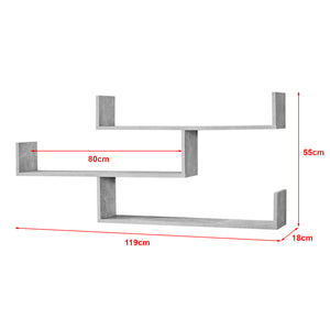 Wandrek Grimstad met 3 planken 119x18x55 cm - 3 varianten