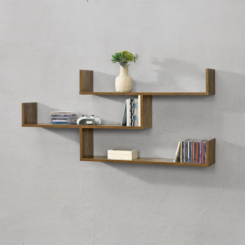 Wandrek Grimstad met 3 planken 119x18x55 cm - 3 varianten