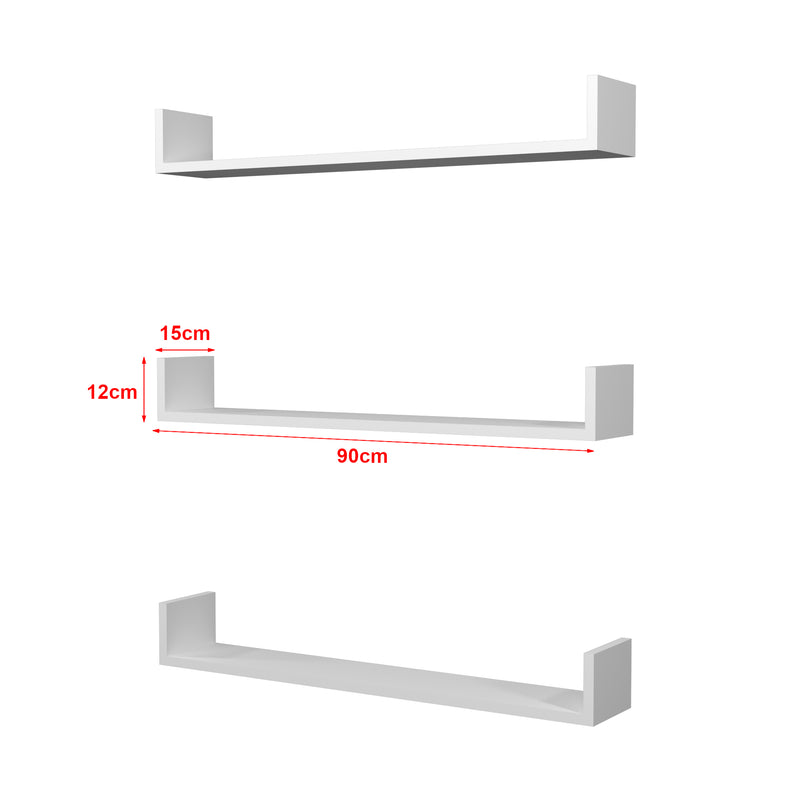 Maatschets [en.casa] Wandplank set van 3 Höganäs - 8 varianten