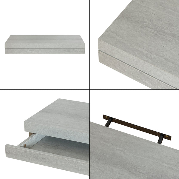 [en.casa] Wandplank Karkkila met lade 60x23,5x8 cm - 2 varianten