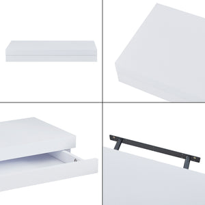 [en.casa] Wandplank Karkkila met lade 60x23,5x8 cm - 2 varianten