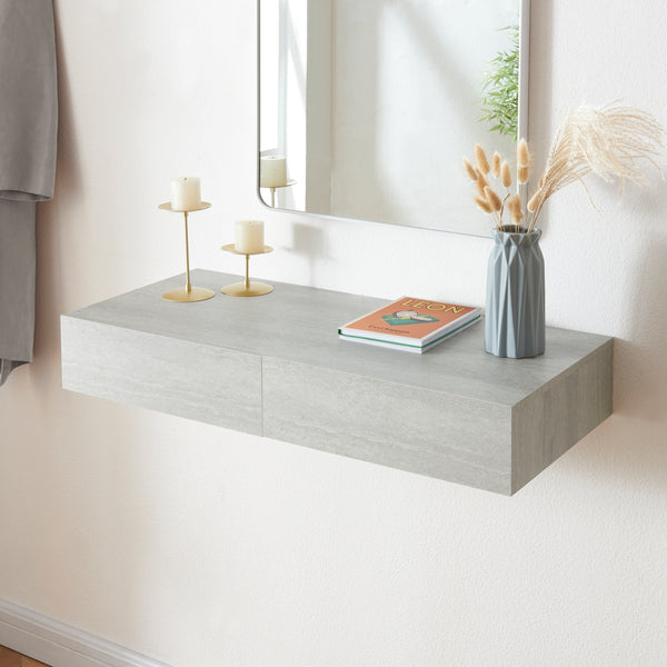 [en.casa] Wandplank Karstula met 2 lades 80x35x12 cm - 2 varianten