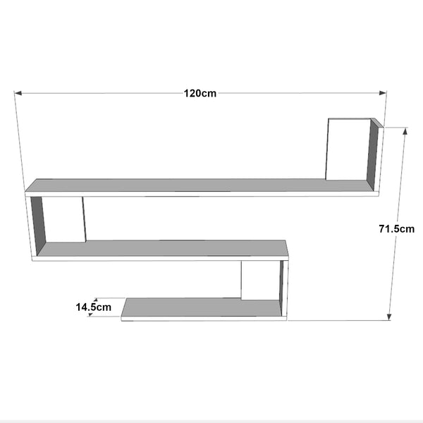 [en.casa] Wandplank Kitee 120x14,5x71,5cm - 5 varianten