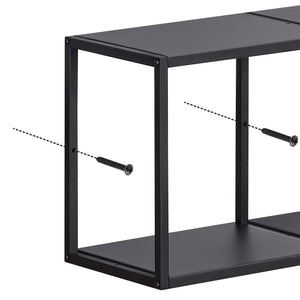 Wandplankenset Nostened vierkant staal zwart [en.casa]