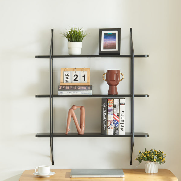 Wandrek Østfold met 3 planken 100x80x21 cm [en.casa]