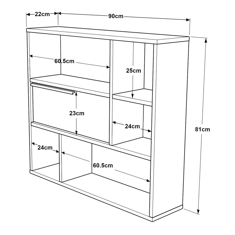 Maatschets Wandrek Vesanto 90x22x81 cm [en.casa]