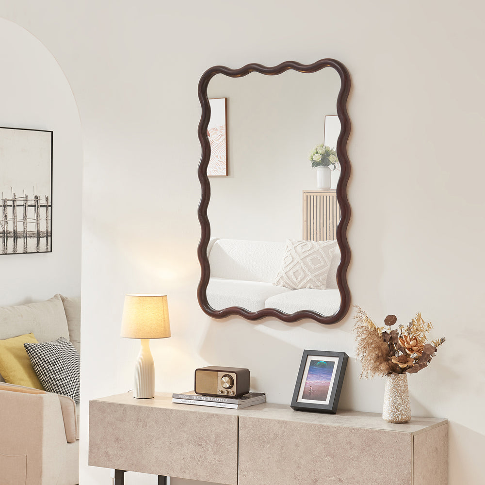 Wandspiegel Porloskid 90x60 cm Donkerbruin [en.casa] - premiumXL