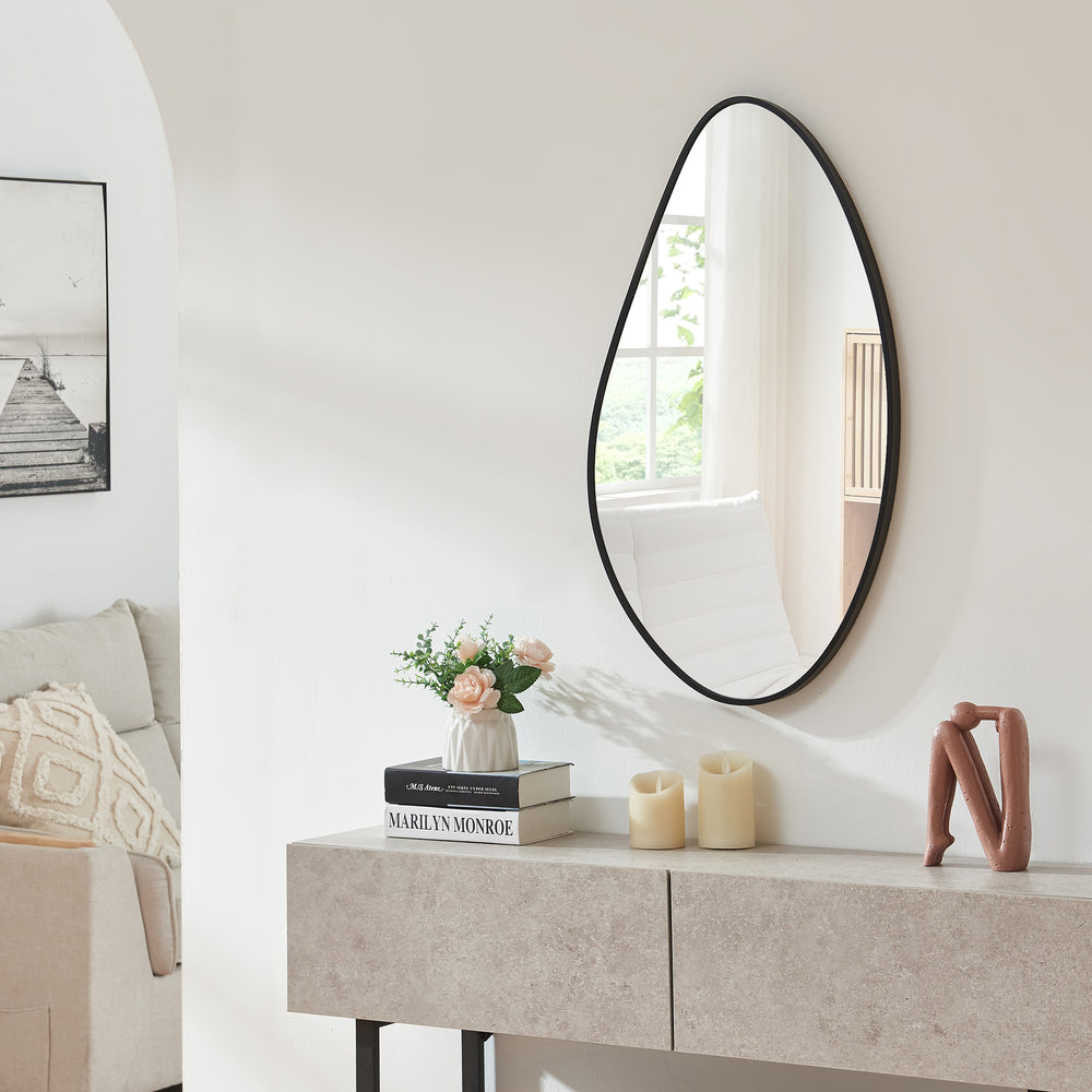 Wandspiegel Orland 82x46 cm Zwart [en.casa] - premiumXL