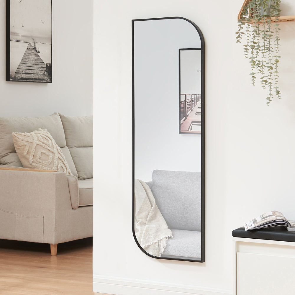 Wandspiegel Tarvindak 120x40 cm Zwart [en.casa] - premiumXL