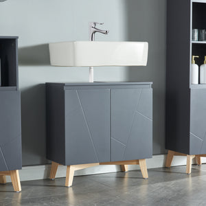 Wasbakonderkast Overath 60x60x30cm Grijs [en.casa] - premiumXL