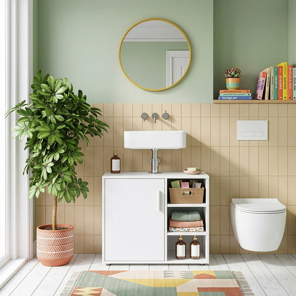 Waskomonderkast Kulaik 51x60x32 cm Wit [en.casa]