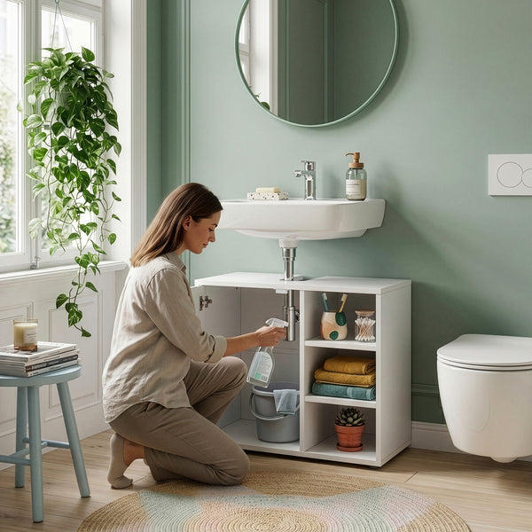 Waskomonderkast Kulaik 51x60x32 cm Wit [en.casa]
