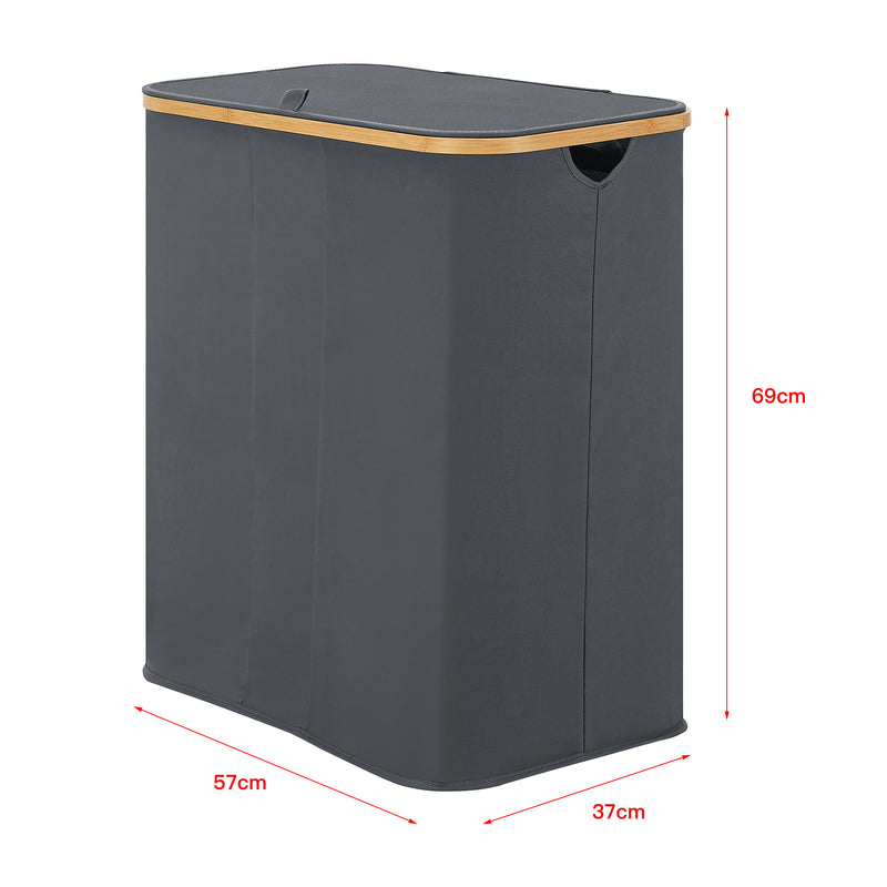 Maatschets [en.casa] Wasmand Rusko met 3 waszakken 69x57x37 cm - 2 varianten
