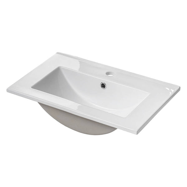Wastafelonderkast Newport met wastafel eikenkleurig en wit [en.casa]