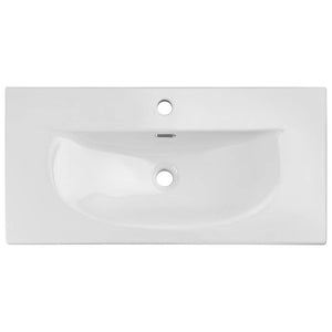 Wastafelonderkast Newport met wastafel zwart en wit [en.casa]