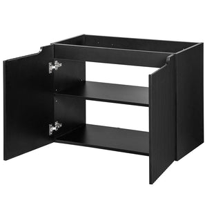 Wastafelonderkast Newport met wastafel zwart en wit [en.casa]