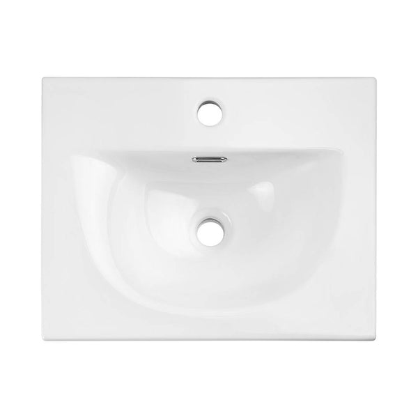 Wastafelonderkast met wastafel Newport eikenkleurig en wit [en.casa]