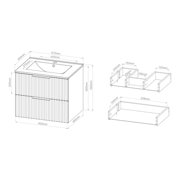 Wastafelonderkast met wastafel Veppenssan eikenkleurig en wit [en.casa]