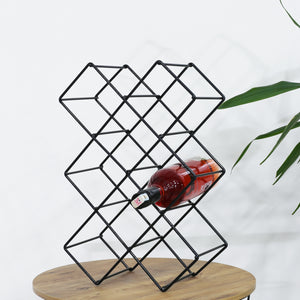 Weinregal Apremont voor 8 flessen metaal zwart [en.casa] - premiumXL