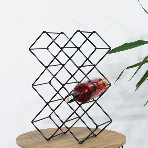 Weinregal Apremont voor 8 flessen metaal zwart [en.casa] - premiumXL