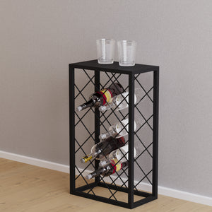 Wijnrek Amasia van metaal 74x45x22 cm Zwart [en.casa] - premiumXL
