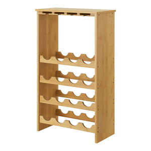 [en.casa] Wijnrek Fetlar bamboe voor 16 flessen 84,8x50x24 cm