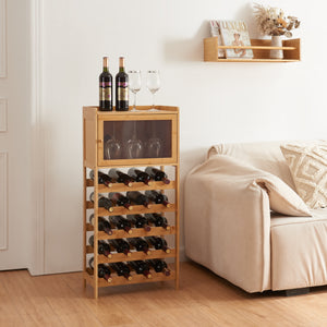 Wijnrek Gjerstad 100x47x28cm Bamboe Natuur [en.casa] - premiumXL