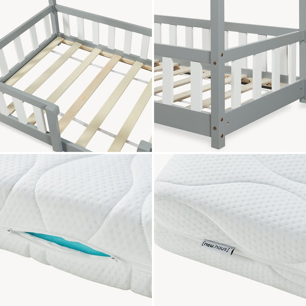Kinderbed Treviolo met uitvalbeveiliging en matras [en.casa]