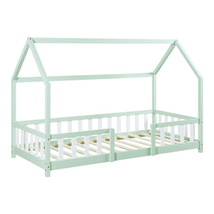 Kinderbed Sisimiut met uitvalbeveiliging bedbodem en matras [en.casa]