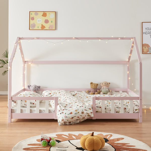 Kinderbed Sisimiut met uitvalbeveiliging en bedbodem [en.casa]