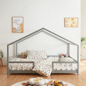 Kinderbed Treviolo met uitvalbeveiliging en matras [en.casa]