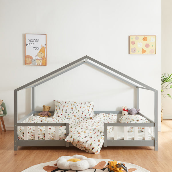 Kinderbed Treviolo met uitvalbeveiliging en matras [en.casa]