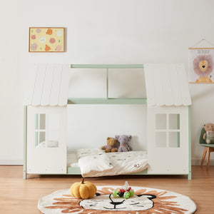 Kinderbed Tostedt huisbed met bedbodem en matras [en.casa] [neu.haus]