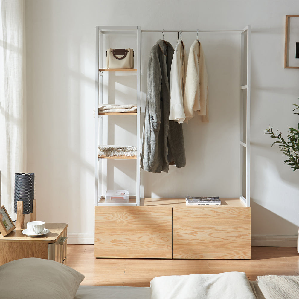 Kledingrek Egmating met lades 180x120x40 cm [en.casa]