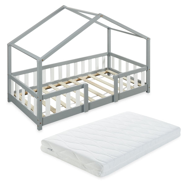 Kinderbed Treviolo met uitvalbeveiliging en matras [en.casa]
