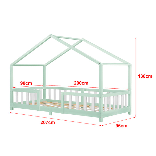 Kinderbed Treviolo met uitvalbeveiliging en matras [en.casa]