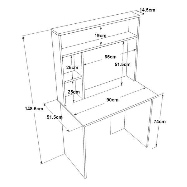 Bureau Tópisa 148,5x90x51,5 cm [en.casa]