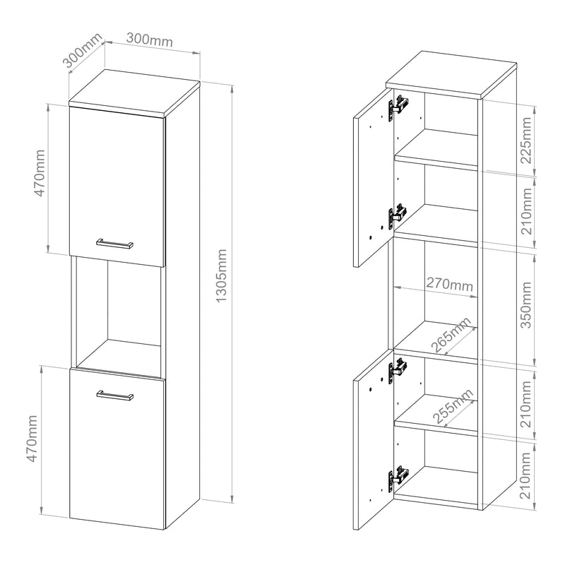Maatschets Kolomkast Krildihana 131x30x30 cm [en.casa]