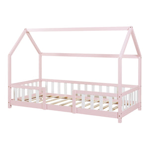 Kinderbed Sisimiut met uitvalbeveiliging bedbodem en matras [en.casa]