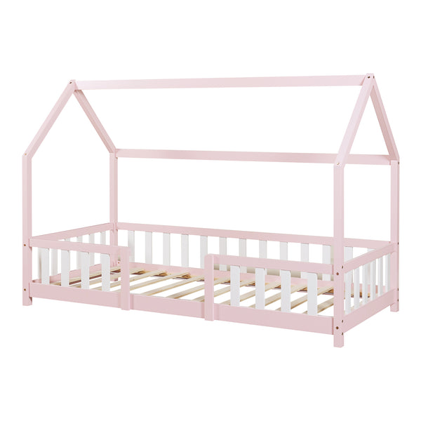 Kinderbed Sisimiut met uitvalbeveiliging bedbodem en matras [en.casa]