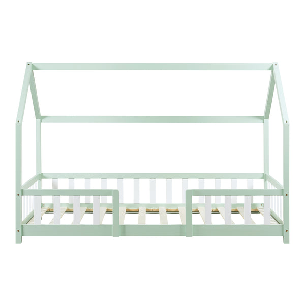 Kinderbed Sisimiut met uitvalbeveiliging bedbodem en matras [en.casa]