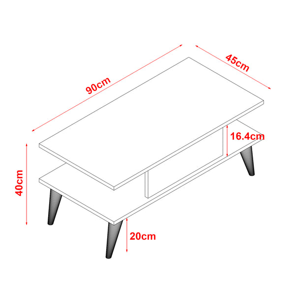 Salontafel Melhus 40x90x45 cm [en.casa]