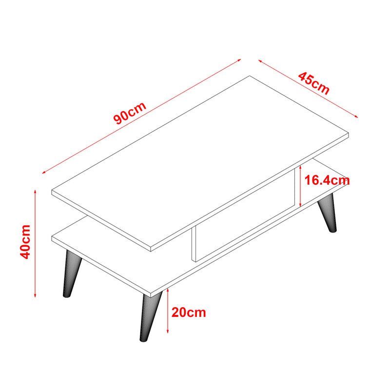 Maatschets Salontafel Melhus 40x90x45 cm [en.casa]