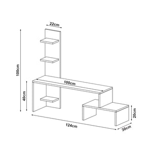 [en.casa] TV meubel Hörby 124x32x100 cm - 5 varianten
