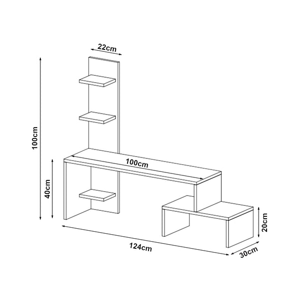 [en.casa] TV meubel Hörby 124x32x100 cm - 5 varianten
