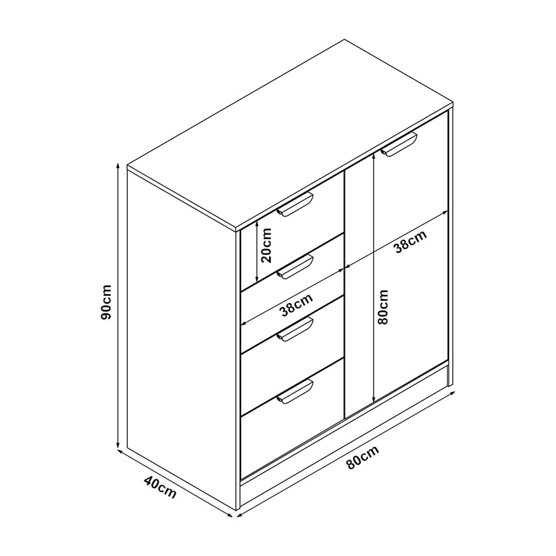 Maatschets Commode Varkaus ladekast mdf [en.casa]