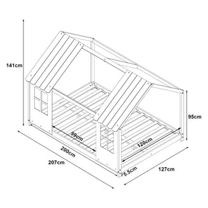 Kinderbed Tostedt huisbed grenen [en.casa]