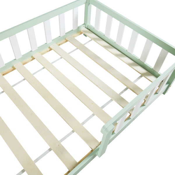 Kinderbed Sisimiut met uitvalbeveiliging bedbodem en matras [en.casa]