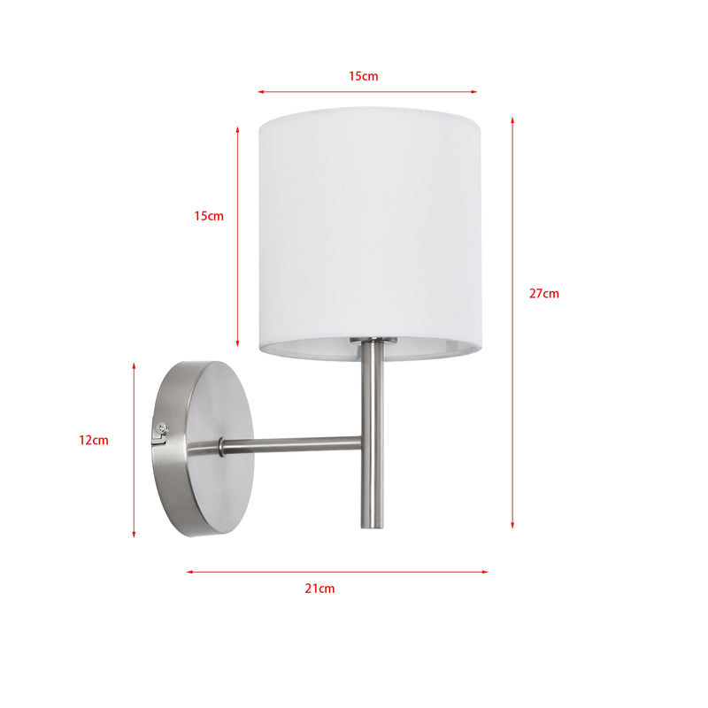 Maatschets Wandlamp 1/2/3 stuks  Winsford 27x21 cm E14 zilverkleurig en wit lux.pro